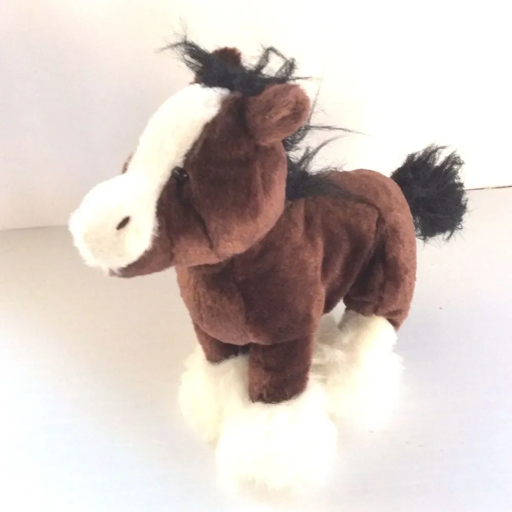 Clydesdale Horse Plush,Ganz,Webkinz,Horse Plush,Show Horse,Stuffed Animal Brown